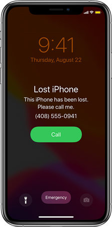 نمط الفقدان في تطبيق العثور على الـ iPhone