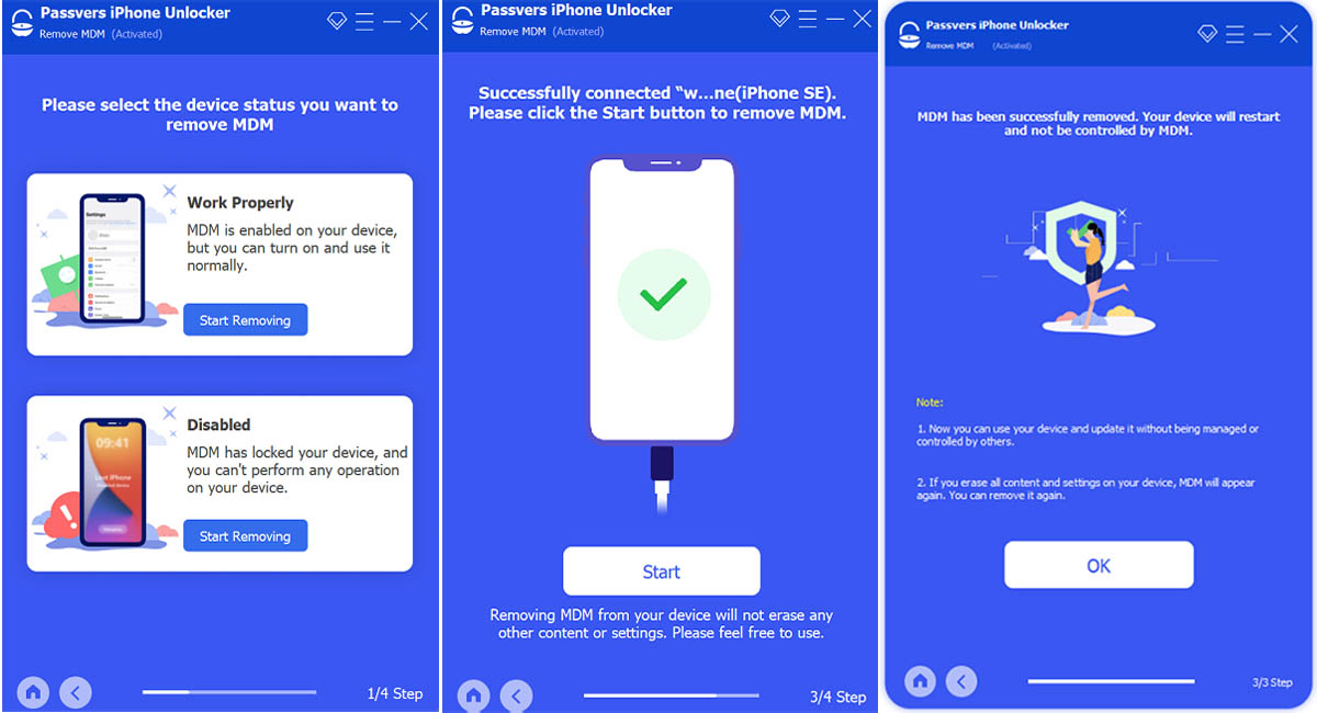 Passvers 아이폰 Unlocker mdm 제거 도구