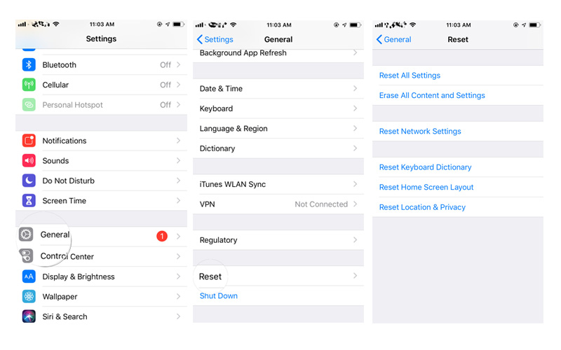 reset iphone