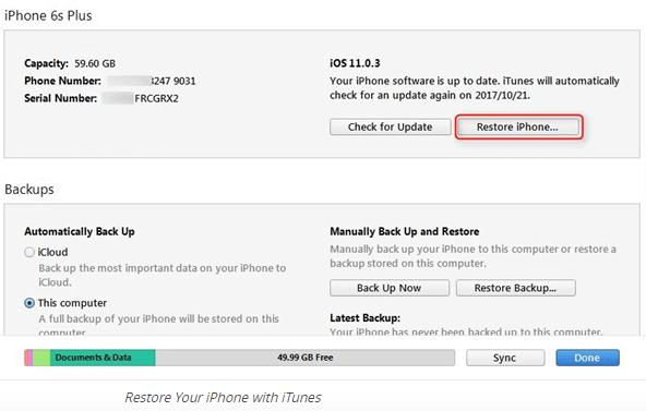 Restore iPhone 15 Won't Accept Correct Passcode itunes