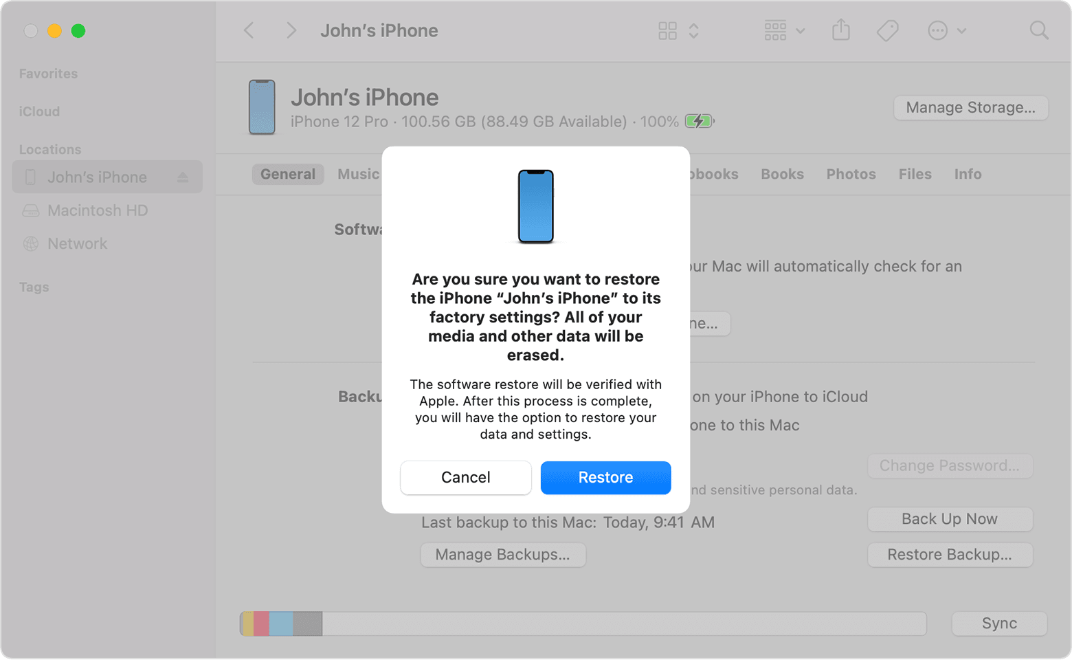 ripristina il tuo iPhone 15 alle impostazioni di fabbrica