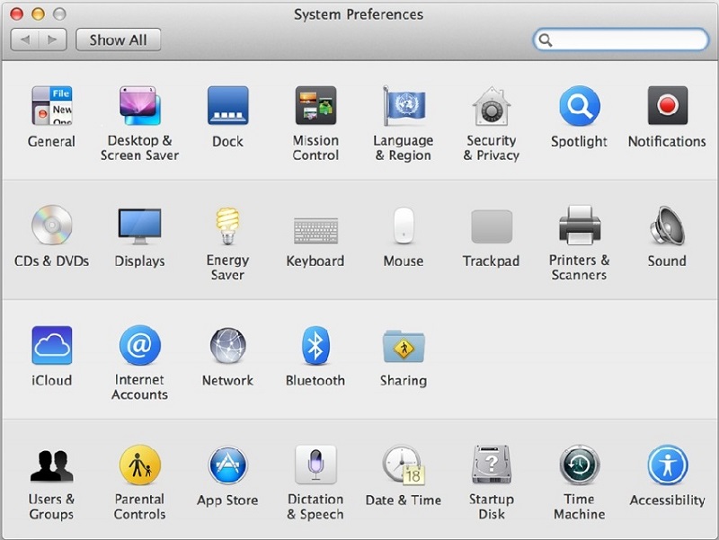 Select iCloud on Mac