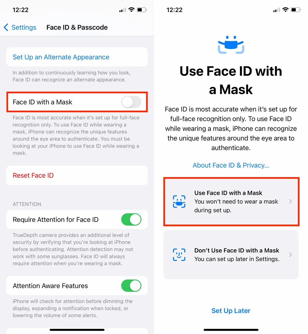 Configurar Face ID con Mascarilla en iPhone 15