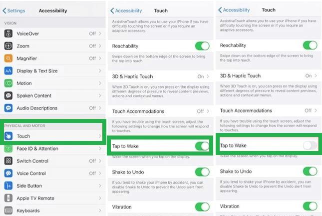 impostazione per disabilitare torcia