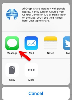share time via message