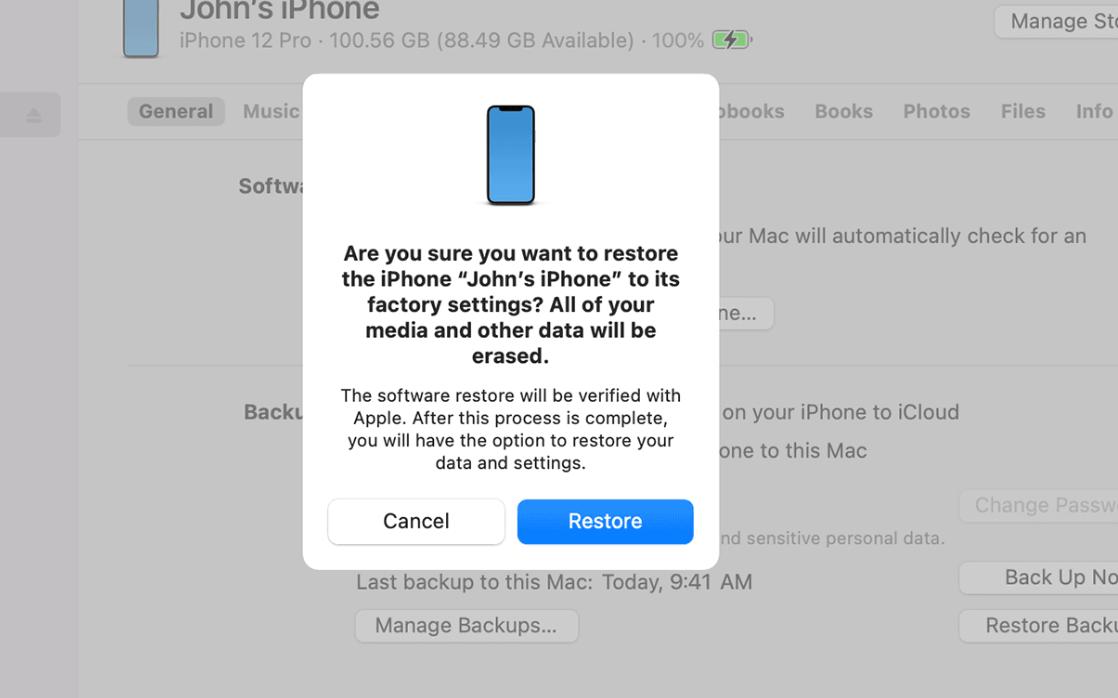 Turn Off Parental Controls by Restoring iPhone with iTunes