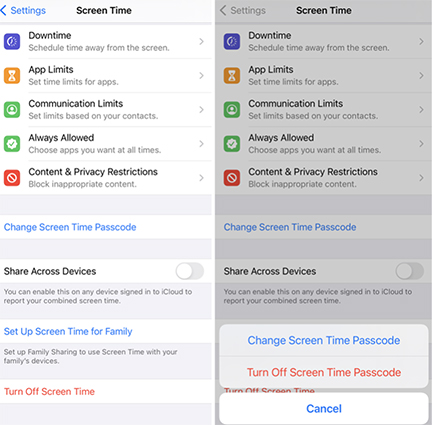 how to turn off screen time on ios 17