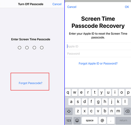 how to turn off screen time without passcode or apple id