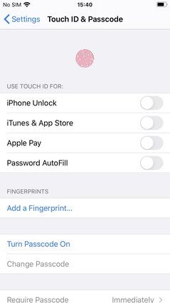 turn on passcode in iphone