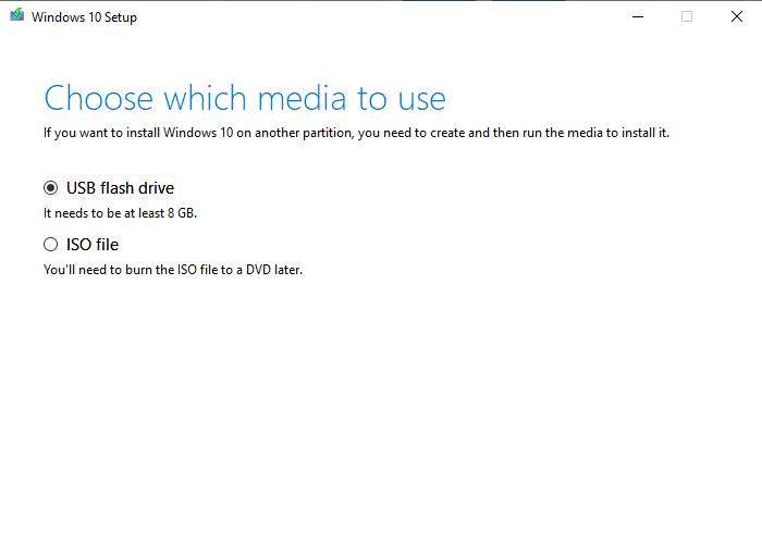 choose media to download windows 10 iso
