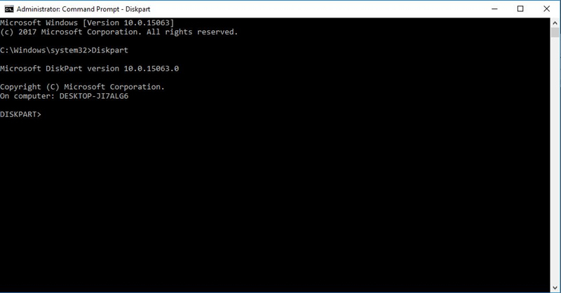 cmd listdisk