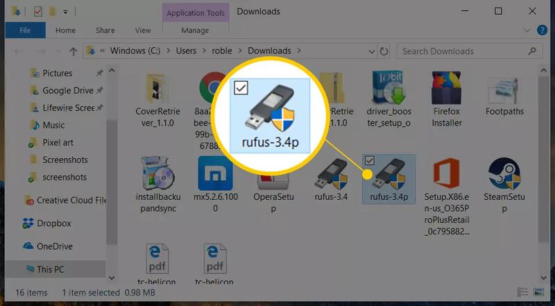 Rufus executable file