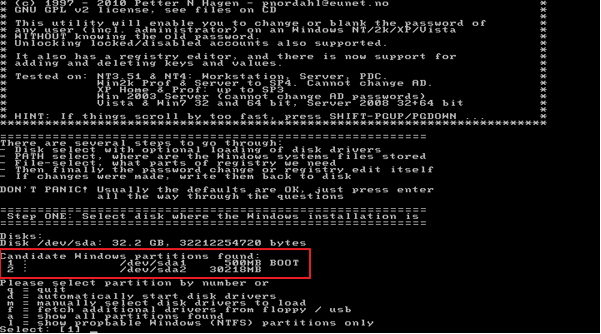 choose the partition