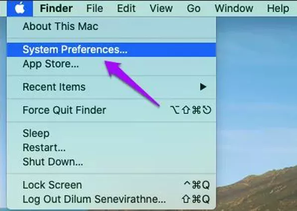 click system preferences to back up mac