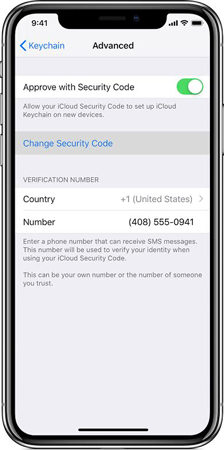 change security code keychain iphone