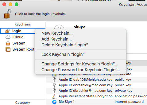 delete keychain login