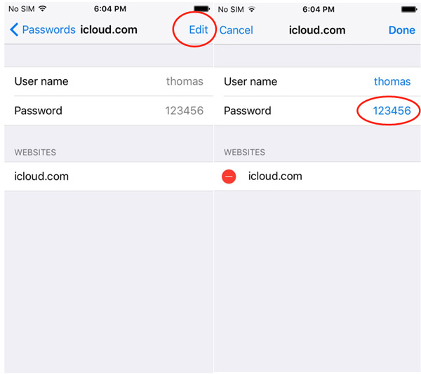 edit saved password