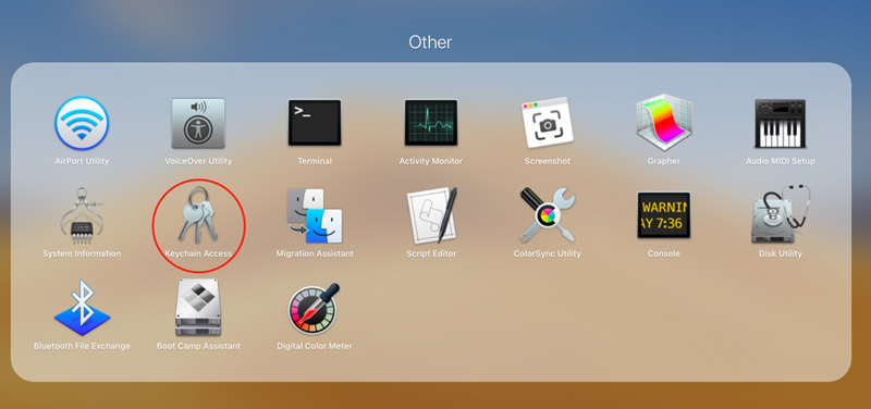 open keychain access