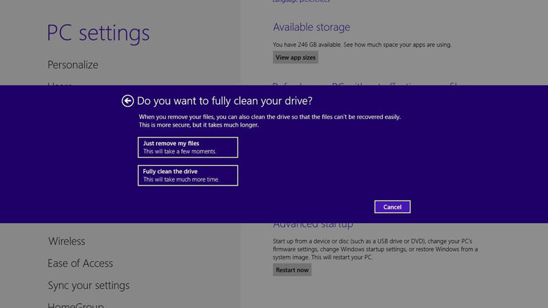 factory reset asus windows 8 laptop 7