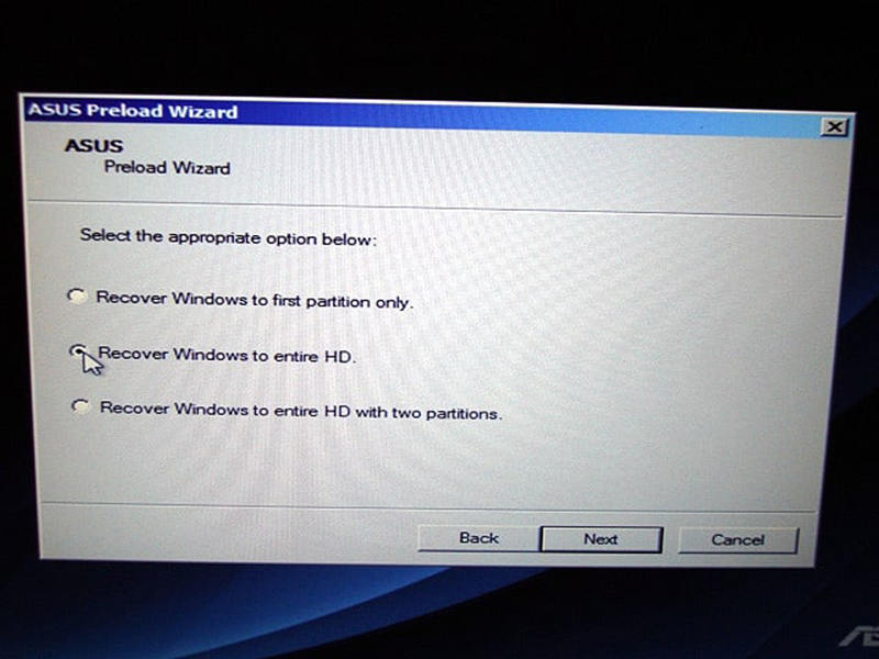 factory reset asus laptop windows 8
