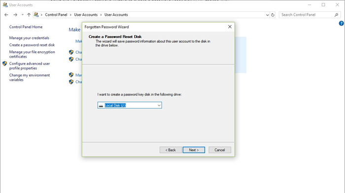 select USB from drop down list
