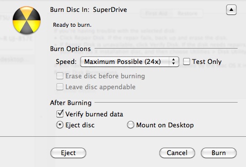 burn the disk