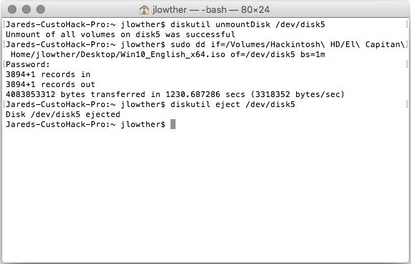 creare usb di avvio di Windows sul Mac senza bootcamp 3