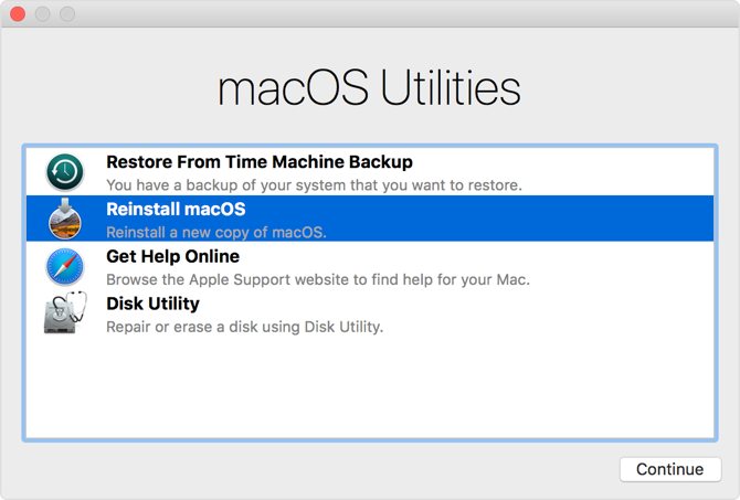 reinstall macos recovery mode