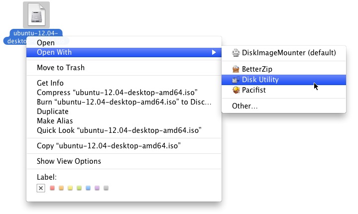 open with disk utility