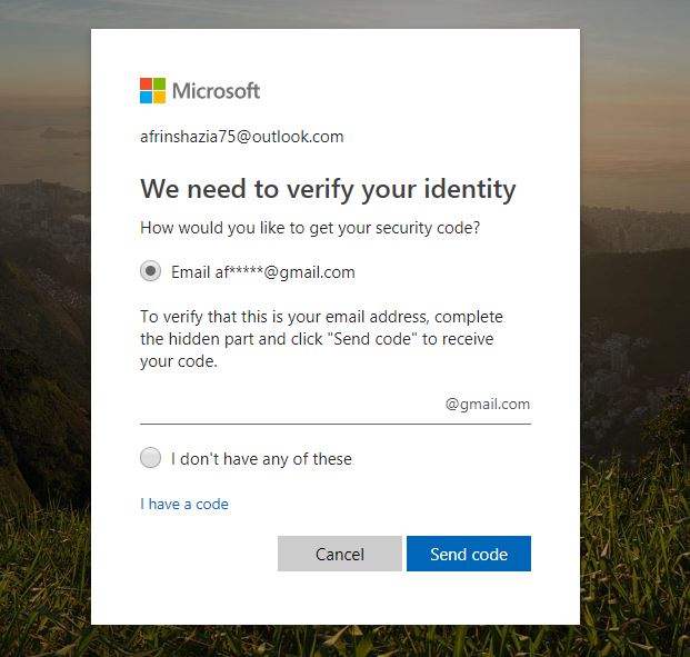 choose alternate email address