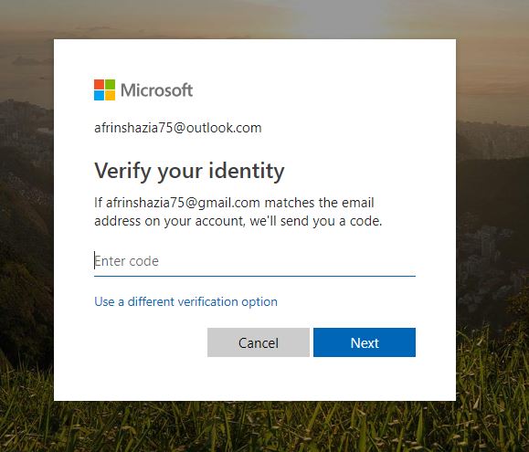 type in security code