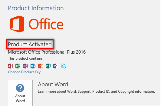 office 2016 activation key problem