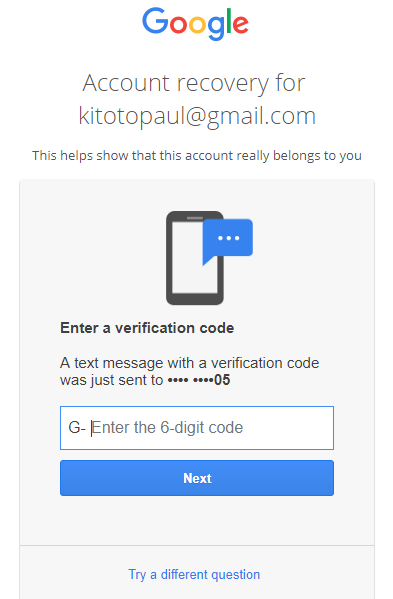 enter verification code