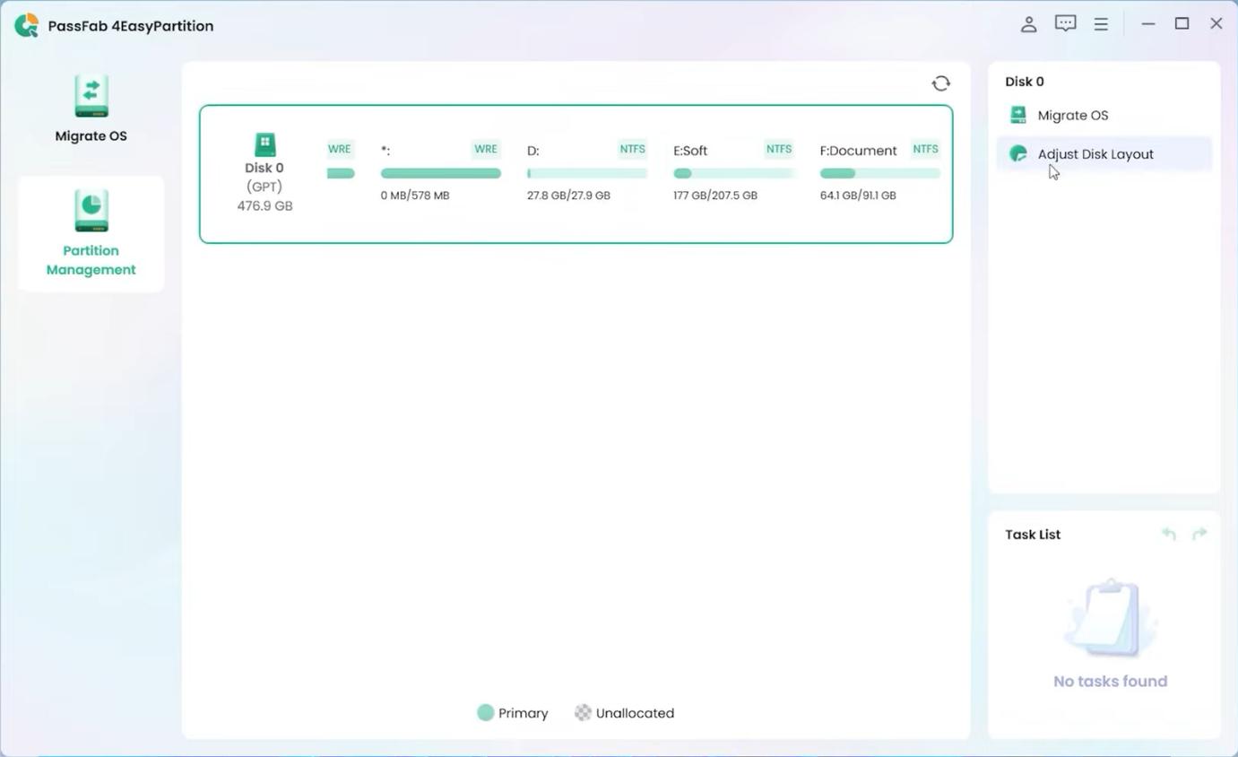 Partition SSD with PassFab 4EasyPartition