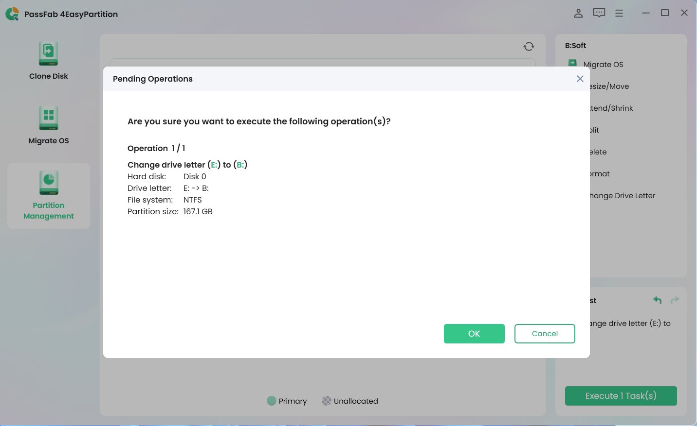 Cambia lettera di unità Windows 10 PassFab 4EasyPartition