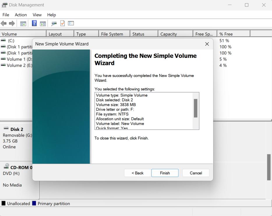 Crea partizioni con Gestione disco