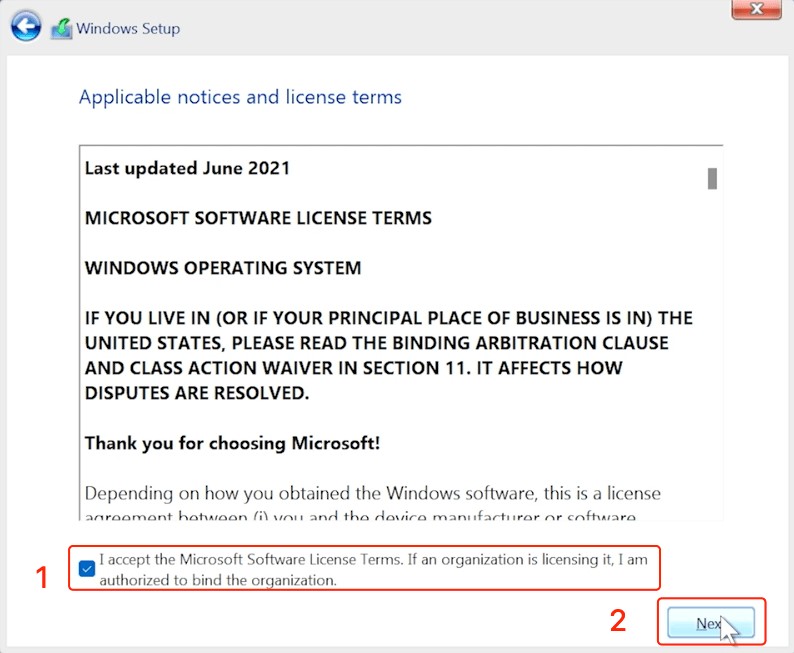 click on the line to accept