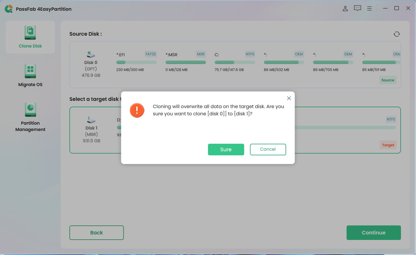 Extend c drive space with PassFab 4EasyPartition
