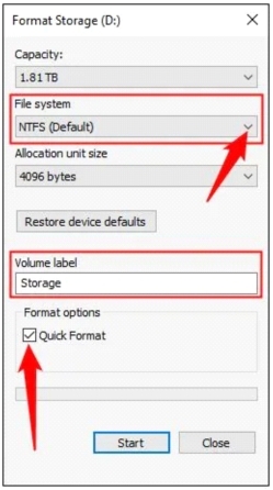 Formatta SSD con CMD
