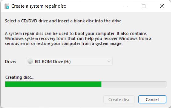 How to create a system repair disk
