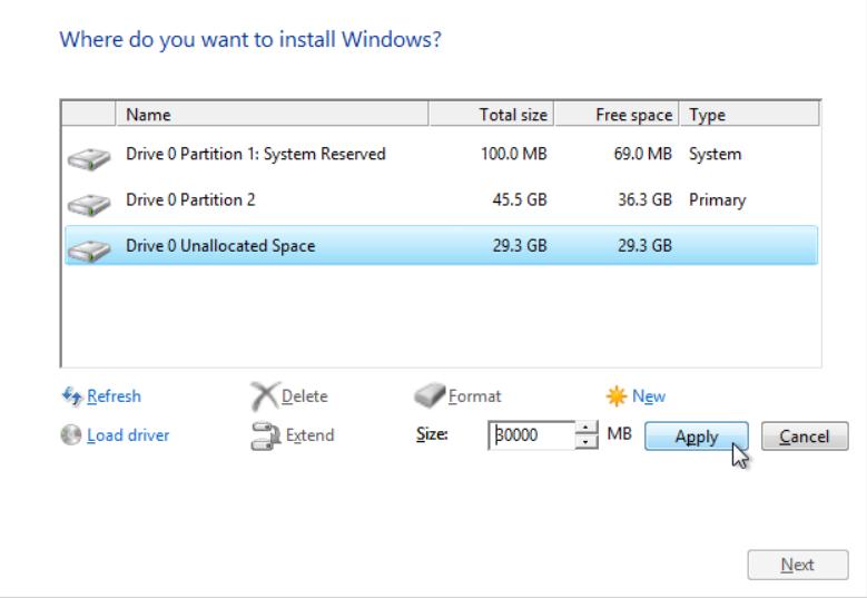 Partition SSD with Windows Media Creation Tool