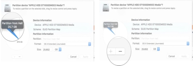 Annulla la partizione di un disco rigido su Mac