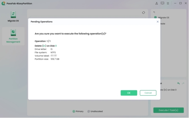 unpartition a hard drive with PassFab 4EasyPartition 