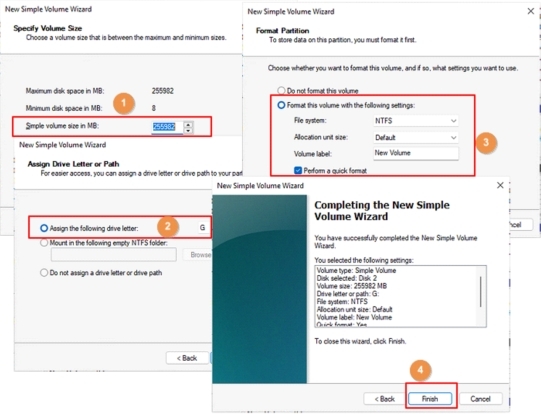 Formatta il nuovo SSD con Gestione disco
