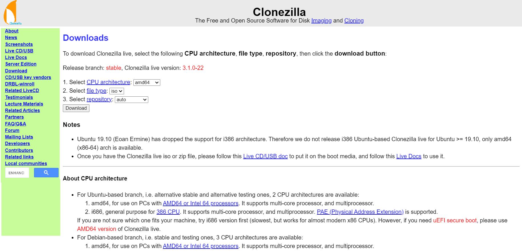 download clonezilla for free  