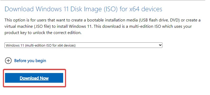 downloading the Windows 11 ISO file