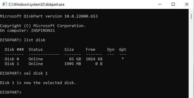 Format a hard drive with DiskPart