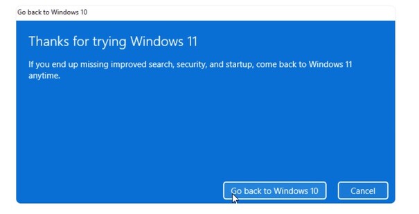 Image of Completing the Downgrade