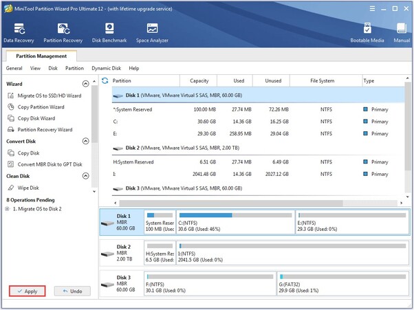 MiniTool Partition Wizard OS migration