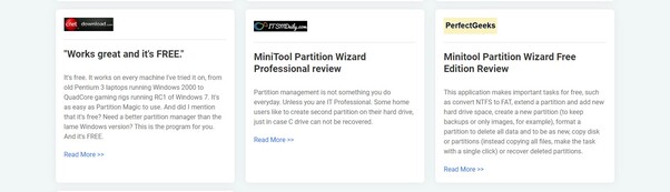 MiniTool Partition Wizard users review